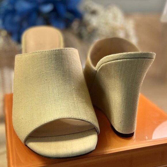 J.Crew Beige Linen Wedge Women's Sandals – US Size 9 - Picture 1 of 6